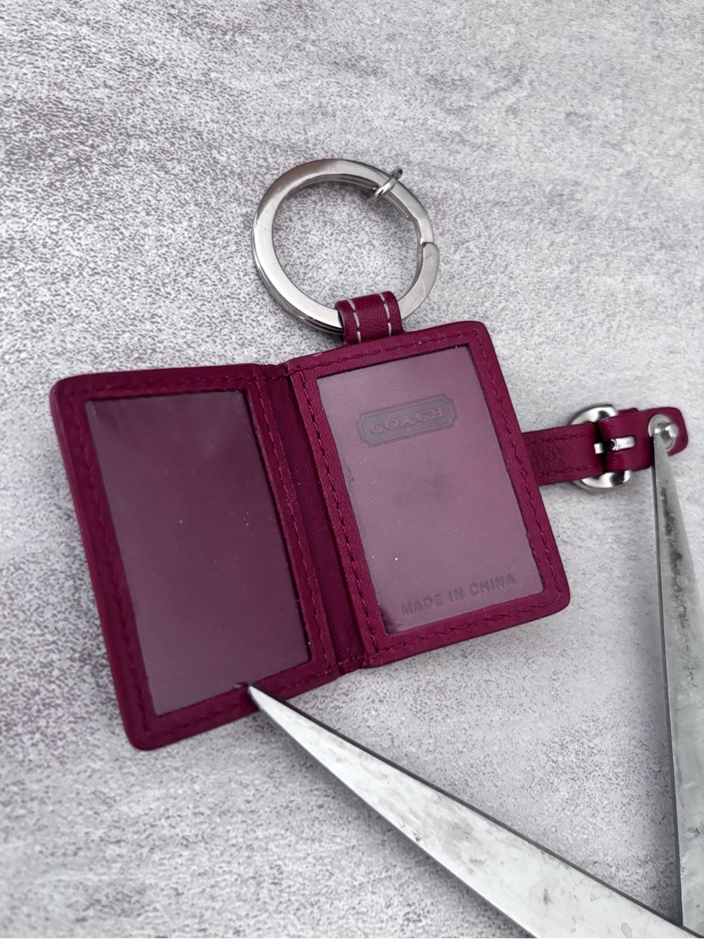 COACH Red Leather Mini Book Keychain - Picture 3 of 3